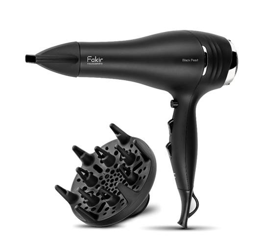 A black hair dryer with a black cover
AI-generated content may be incorrect.
