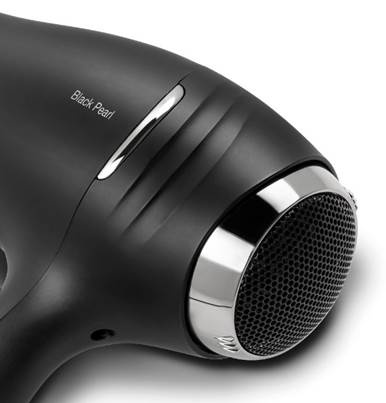 Close-up of a black hair dryer
AI-generated content may be incorrect.