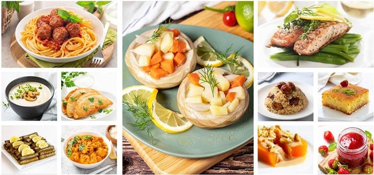 A collage of food on a plate
AI-generated content may be incorrect.