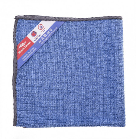 Laveta geamuri/inox Nordic Stream microfibra, 70% polyester, 30% polyamida, 330GSM, 30x30cm, Albastra