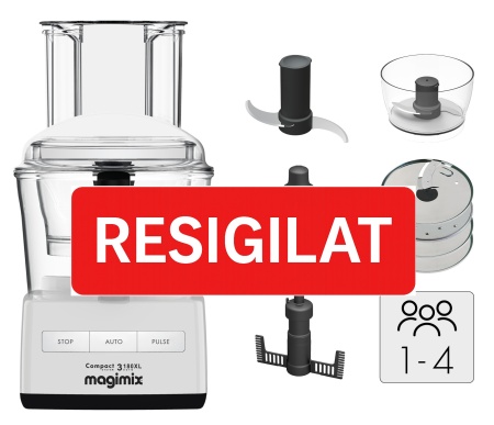 Robot multifunctional MAGIMIX CS3200XL, 650W, Motor profesional cu 30 ani garantie, 3 boluri (2.6L/2.2L/1.2L), Viteza automata, Fabr. in Franta, Alb - PRODUS RESIGILAT