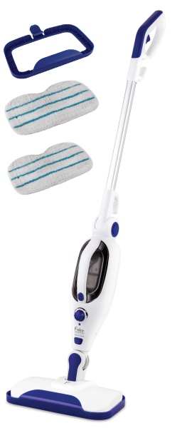 Mop cu abur Fakir Alina Clean, 1300W, rezervor 330ml, 10 accesorii incluse, incalzire in 30 sec, Alb