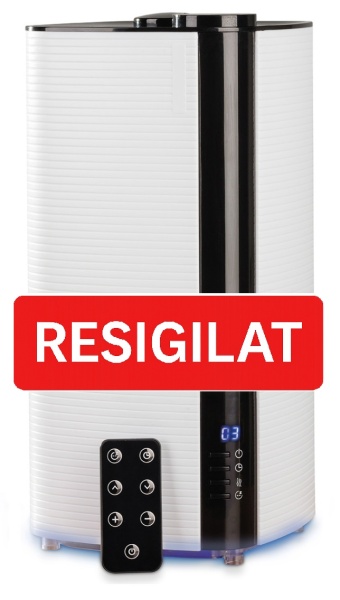 Umidificator ultrasunete Fakir Airwell, rezervor 4 l, 300 ml/h, Senzor de umiditate, Higrostat, Filtru ceramic, Afisaj LCD, Iluminare speciala, Telecomanda, Timer, PRODUS RESIGILAT