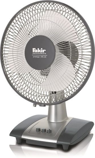 Ventilator de birou Fakir Prestige VC 29, 40 W, 2 trepte de viteza, Debit aer: 1300 m3/h, Functie oscilare, Argintiu