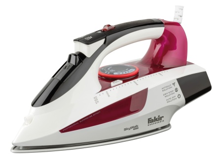 Fier de calcat Fakir SkyWalk, 2700W, Talpa ceramica, Abur continuu 45 g/min, Jet de abur 160 g, Capacitate rezervor 350ml, Oprire automata, Sistem anti picurare, Curatare automata, Rosu