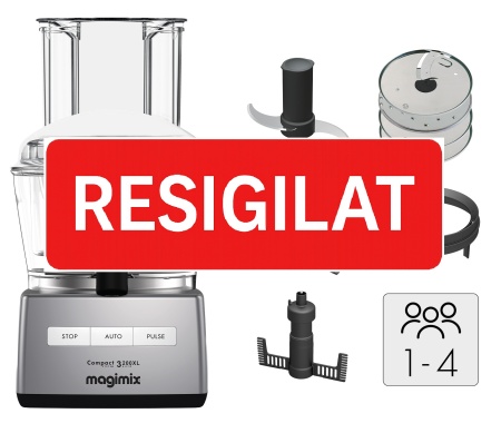 Robot multifunctional MAGIMIX CS3200XL, 650W, Motor profesional cu 30 ani garantie, 3 boluri (2.6L/2.2L/1.2L), Viteza automata, Fabr. in Franta, Crom, PRODUS RESIGILAT