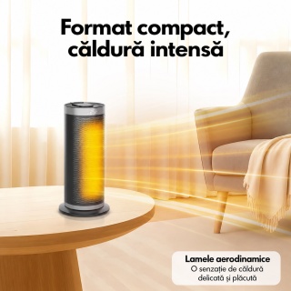 Aeroterma ceramica Komodo Cozi+ 2000 W, 20 m2, Timer, Oscilatie 90°, negru - Img 7