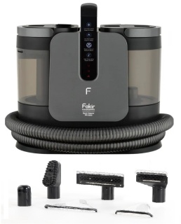 Aspirator cu spalare si abur Fakir PR 5020, 1650W, pentru canapele, fotolii, tapiterie auto, geamuri, gresie si faianta, abur 100°C, aspirare >13 kPa, 4 moduri, gri/negru