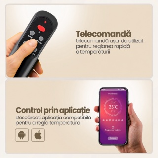 Incalzitor terasa cu infrarosu Komodo Flores 3000 W, IP65, 9 trepte, 35 mp, telecomanda si aplicatie, negru - Img 9