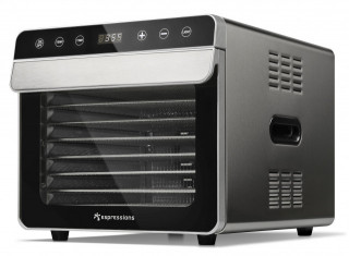 [RESIGILAT] Deshidrator alimente cu 8 tavi Smart Food Espressions, 700W, Carcasa si tavi inox, Termostat 35-85°C, Timer 48 ore, Inox