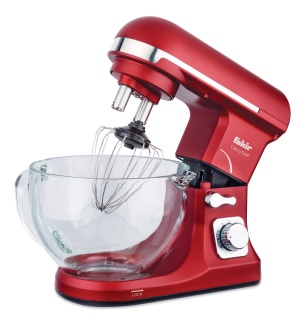 Robot de bucatarie Fakir Culina Chef, 1000W, Bol 5 L inox, Bol 5 L sticla, Sistem carlige duble, 6 Viteze - Pulse, Rosu - Img 5