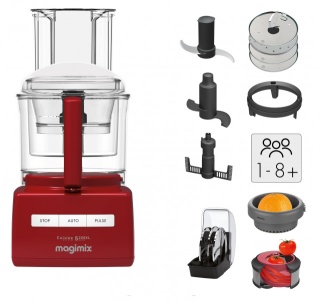 Robot multifunctional Magimix CS5200XL Premium, 1100W, Motor profesional cu 30 ani garantie, 3 boluri (3.6L/2.6L/1.2L), Viteza automata, Fabr. in Franta, Rosu, PRODUS RESIGILAT - Img 2