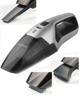 Aspirator de mana Fakir, Li-Ion 7,4V, umed/uscat, 23 min functionare, 0.4l uscat, 0.25l umed, filtru lavabil, Argintiu - Img 1