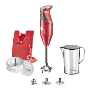 BAMIX Swissline 200W, 2 Viteze, Motor profesional, 3 Lame, Vas 1 l, Procesor, Rosu - Img 1