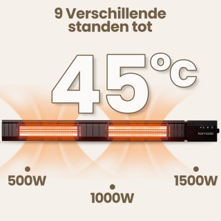 Komodo Incalzitor terasa cu infrarosu Flores 3000 W, IP65, 9 trepte, 35 mp, telecomanda si aplicatie, negru - Img 3