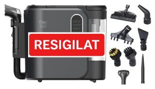 [RESIGILAT] Aspirator cu spalare si abur Fakir PR 7020 pt. covoare, canapele, fotolii, tapiterie auto si alte textile, curata (54°C) si igienizeaza (97°C), 2000W, doua rezervoare, 1.6 L, injectie extractie, Gri - Img 2
