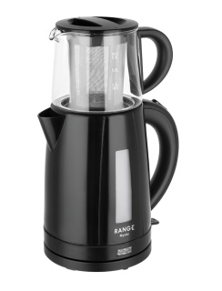 Set fierbător apă și ceainic electric Fakir Range Mystic, 1.7L și 0.8L, 2200W, Oprire automată, Menținere la cald, Negru - Img 1