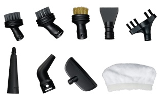 Aparat de curatat cu aburi 2 in 1 Fakir Duo Steam, 1400W, rezervor 380ml, 15-32 ml/min, 9 accesorii incluse, Incalzire in 15 sec, Alb - Img 4