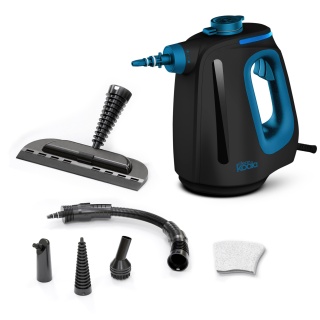 Aparat de curatat cu aburi CleanKoala CK-HS 1350W, pentru baie, bucatarie, rosturi, geamuri, oglinzi, tapiterii si zone greu accesibile, 3.5 bar, rezervor 550 ml, incalzire 15 sec., 30 min, cablu 6 m, Negru/Albastru