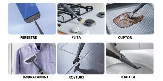 Aspirator cu spalare si abur Fakir PR 7020 2000W pt. canapele, fotolii, mochete, tapiterie auto si alte textile, curata pete (54°C) si igienizeaza (97°C), cablu 5m, 1.6 L, injectie extractie, Gri - Img 4