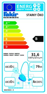Aspirator multifunctional cu fir Fakir Starky 2 in 1 vertical si de mana, 1 l, 800 W, Perie multifunctionala, Argintiu/negru - Img 8