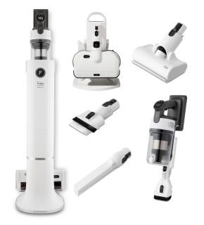 Aspirator vertical Fakir Purevac Ultra, Statie curatare automata, 350W, 0.3L, 25.9V Li-Ion, Perie cu UV, Mop rotativ cu pulverizator, 2 filtre HEPA 13, Putere automata, max. 60 min, Alb - Img 1