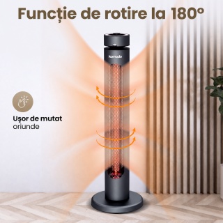 Incalzitor cu infrarosu Komodo Fuji 2000 W, 20 m2, Timer, 180°, IP45 interior-exterior,, negru - Img 8