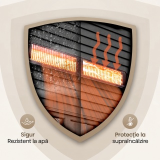 Incalzitor terasa cu infrarosu Komodo Flores 3000 W, IP65, 9 trepte, 35 mp, telecomanda si aplicatie, negru - Img 7