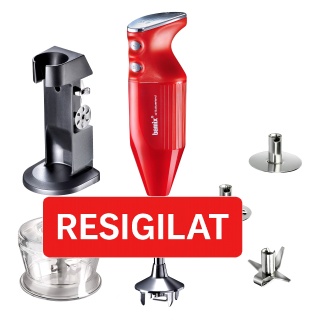 Mixer Bamix DeLuxe 200W, Motor profesional, Rasnita, Stand DeLuxe, 3 lame, Rosu - PRODUS RESIGILAT - Img 1