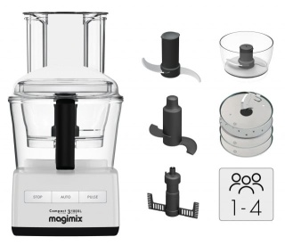 Robot multifunctional MAGIMIX CS3200XL, 650W, Motor profesional cu 30 ani garantie, 3 boluri (2.6L/2.2L/1.2L), Viteza automata, Fabr. in Franta, Alb - PRODUS RESIGILAT - Img 2
