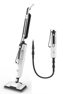 Aparat de curatat cu aburi 2 in 1 Fakir Duo Steam, 1400W, rezervor 380ml, 15-32 ml/min, 9 accesorii incluse, Incalzire in 15 sec, Alb - Img 1