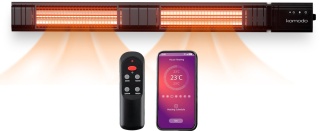 Komodo Incalzitor terasa cu infrarosu Flores 3000 W, IP65, 9 trepte, 35 mp, telecomanda si aplicatie, negru - Img 2