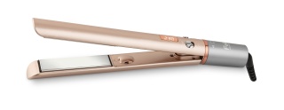 Placă de îndreptat părul Fakir Glow Keratin, 44W, Plăci 3D ceramice mobile cu Keratină și Ulei de nucă de cocos, Ionizare, 12 setări temp. (120°C-230°C), Afișaj digital LED, Încălzire rapidă în 40 secunde, Oprire automată, Cablu 360°, 2.5m, Roz metalizat - Img 2