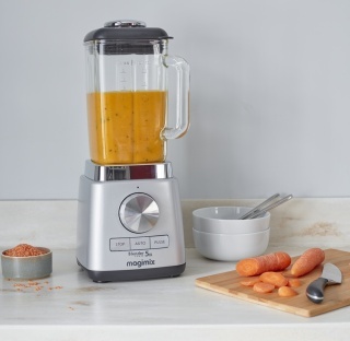 Power Blender 5 XL Magimix, 1500 W, 22,000 rpm, vas din sticlă 2 L, 3 ani garanție, crom mat - Img 2