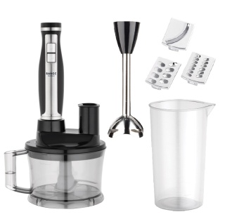 [RESIGILAT] Set blender multifunctional Fakir Range Multi Blend, 1700W, Turbo, Vas tocare, Discuri feliere si razuire, Cutite inox, Negru (Copy 1)