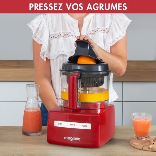 Robot multifunctional Magimix CS5200XL, 1100W, Kit cuburi CADOU, Motor profesional cu 30 ani garantie, 3 boluri (3.6L/2.6L/1.2L), Viteza automata, Fabr. in Franta, Rosu - Img 5