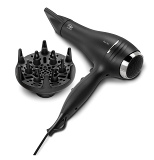 Uscător de păr Fakir Black Pearl 2200W, Motor DC, 2 viteze, 3 trepte de temperatura, Ionizare, 2 accesorii: difuzor, concentrator, Negru - Img 2