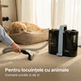 Aspirator cu spalare CleanKoala Carpet Cleaner, pt. canapele, fotolii, mochete, tapiterie auto si alte textile, >12 kPa, injectie extractie,1.5L, IPX4, compact, portabil, ideal auto, Negru - Img 7