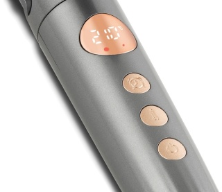 Ondulator păr Fakir Glow Keratin, Plăci ceramice cu Keratină și Ulei de nucă de cocos, 10 setări temp. (120°C - 210°C), 260W, Smart Timer, Ecran LCD, Oprire automată, Cablu rotativ 360°, 2.5m, Roz metalizat - Img 3