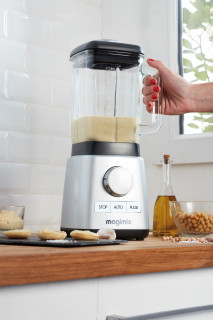 Power Blender 4 MAGIMIX, 1300 W, 22,000 rpm, vas din sticlă 1,8 L, 3 ani garanție, crom mat - Img 6