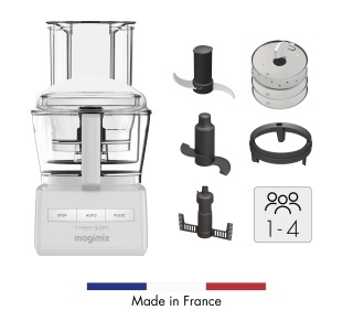Robot multifunctional MAGIMIX CS3200XL, 650W, Motor profesional cu 30 ani garantie, 3 boluri (2.6L/2.2L/1.2L), Viteza automata, Fabr. in Franta, Alb