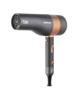 Uscător de păr Fakir Ion Booster, Motor digital AC 2000W, Ionizare, Reglare continuă viteză, 3 trepte temperatură, LCD, Aer rece, Difuzor și concentrator incluse, Cablu 2.5m, Antracit - Img 6