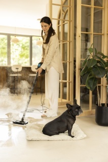 Aparat de curatat cu aburi 2 in 1 CleanKoala CK-S 1350W, pentru pardoseli, baie, bucatarie, rosturi, geamuri si textile, 3.5 bar, incalzire 15 sec., rezervor 550 ml, 30 min, 12 accesorii, Negru - Img 10