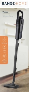 Aspirator cu fir Fakir Range Vector 2 in 1 vertical si de mana, 550W, Recipient praf 0,5L, Filtru lavabil, Cablu 5m, Duza spatii inguste, Suport perete, Negru - Img 2