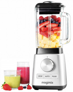 Power Blender 4 MAGIMIX, 1300 W, 22,000 rpm, vas din sticlă 1,8 L, 3 ani garanție, crom mat