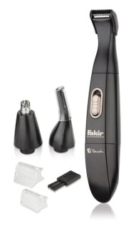Trimmer pentru nas/urechi/sprancene/perciuni Fakir 3 Touch, baterie, lavabil, lame inox, Negru - Img 1