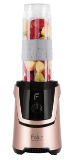 Blender personal Fakir Dynamic, 600W, 2 Vase (570 ml si 400 ml), Rasnita, Cutite inox, fara BPA, Roz - Img 3