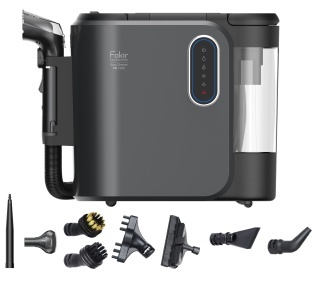Aspirator cu spalare si abur Fakir PR 7020 2000W pt. canapele, fotolii, mochete, tapiterie auto si alte textile, curata pete (54°C) si igienizeaza (97°C), cablu 5m, 1.6 L, injectie extractie, Gri