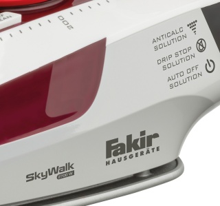Fier de calcat Fakir SkyWalk, 2700W, Talpa ceramica, Abur continuu 45 g/min, Jet de abur 160 g, Capacitate rezervor 350ml, Oprire automata, Sistem anti picurare, Curatare automata, Rosu - Img 3