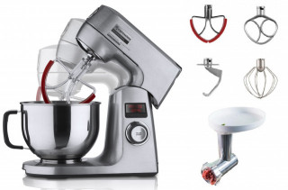 Mixer planetar profesional Espressions MixMaster Combo 1200 W, Bol inox 4.5L, Accesoriu pentru tocat carne, 12 viteze, Inox - Img 2